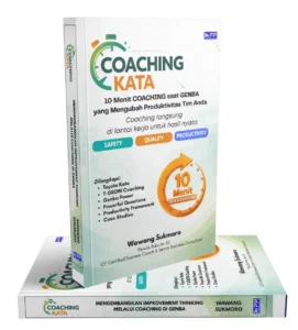 Cover belakang buku Coaching Kata tentang 10 menit coaching di genba untuk meningkatkan produktivitas tim dan kinerja kerja.