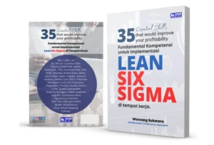 Cover Ebook 35 Essential Skills Lean Six Sigma karya Wawang Sukmoro tentang kompetensi fundamental implementasi Lean Six Sigma di tempat kerja