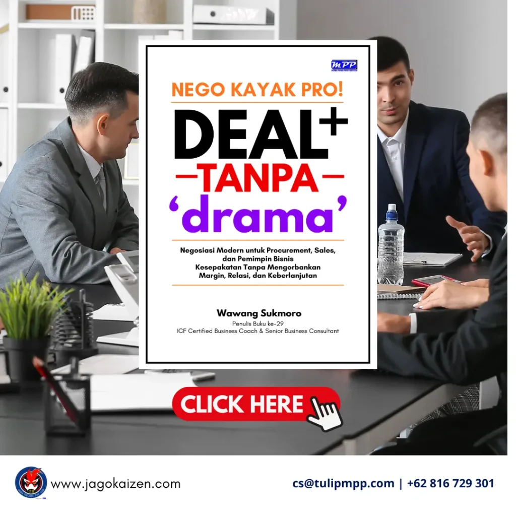 Cover ebook NEGO KAYAK PRO! DEAL+ TANPA drama karya Wawang Sukmoro tentang negosiasi modern untuk procurement, sales, dan pemimpin bisnis.